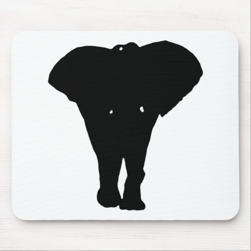 Black  White Pop Art Elephant Mouse Pad