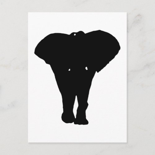 Black  White Pop Art Elephant Postcard
