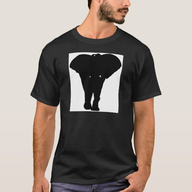 Black & White Pop Art Elephant T-Shirt (Front)
