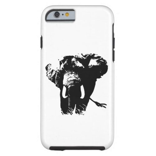 Black White Pop Art Elephant Tough iPhone 6 Case