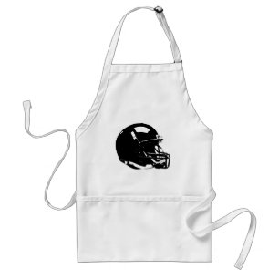 Black White Pop Art Football Helmet Adult Apron
