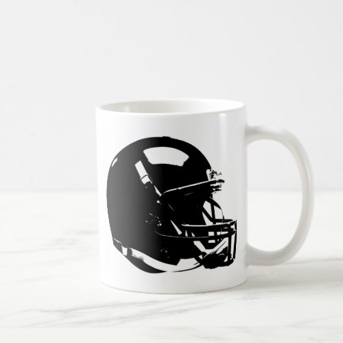 Black White Pop Art Football Helmet Coffee Mug