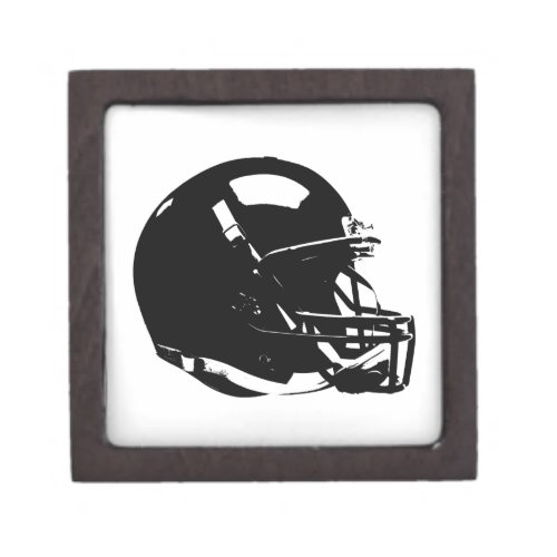 Black White Pop Art Football Helmet Jewelry Box