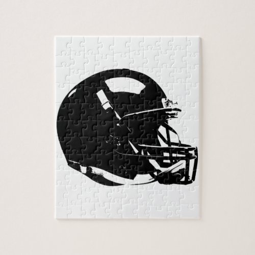Black White Pop Art Football Helmet Jigsaw Puzzle