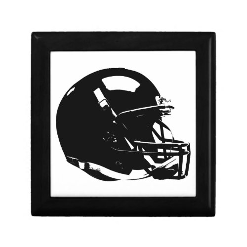 Black White Pop Art Football Helmet Keepsake Box