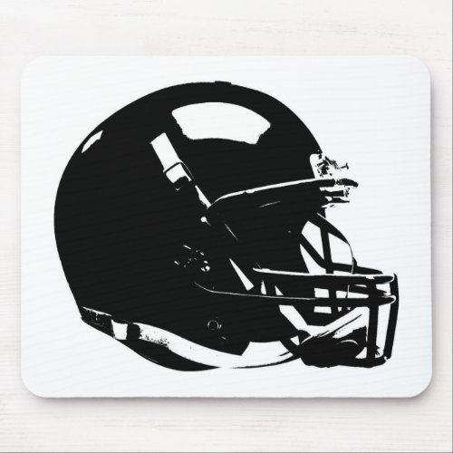 Black White Pop Art Football Helmet Mouse Pad