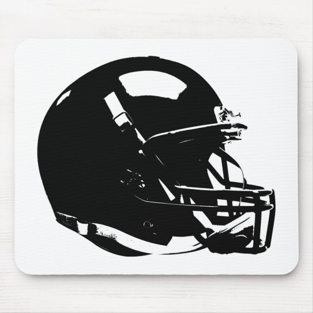 Black White Pop Art Football Helmet Mouse Pad (Front)