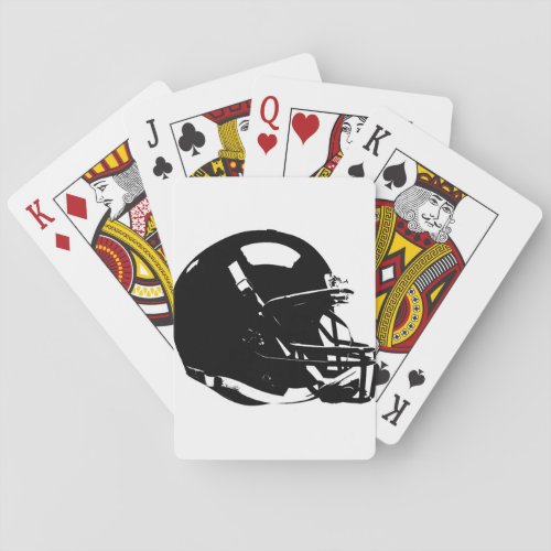 Black White Pop Art Football Helmet Playing Cards