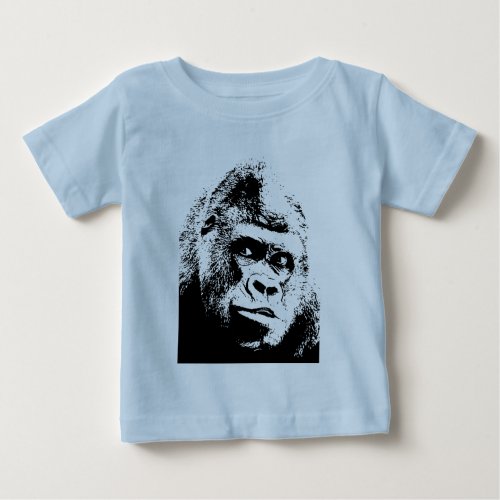 Black White Pop Art Gorilla Baby T_Shirt