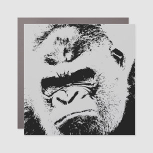 Black & White Pop Art Gorilla Car Magnet