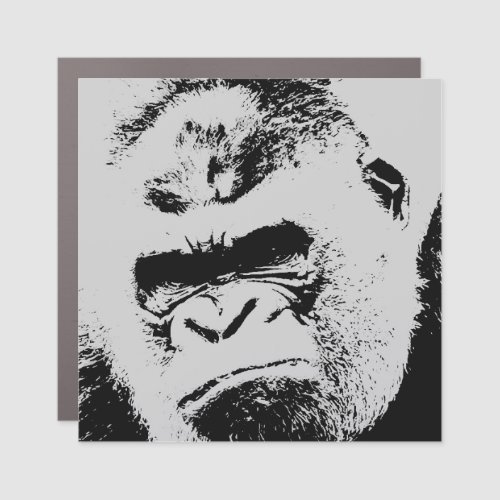 Black  White Pop Art Gorilla Car Magnet