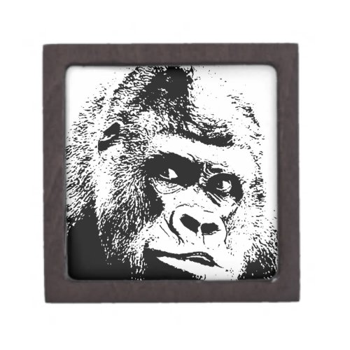 Black White Pop Art Gorilla Jewelry Box