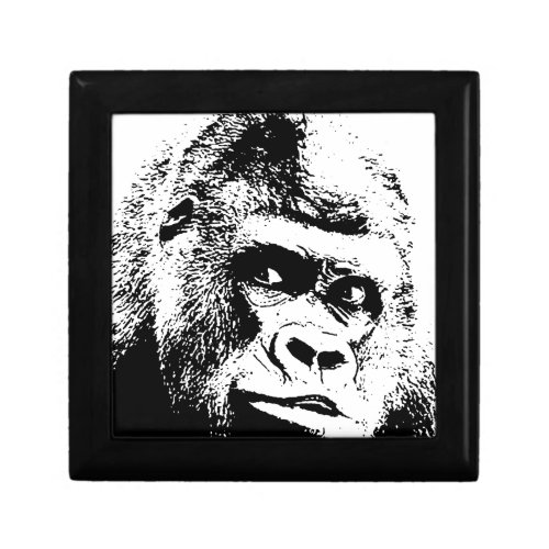 Black White Pop Art Gorilla Jewelry Box