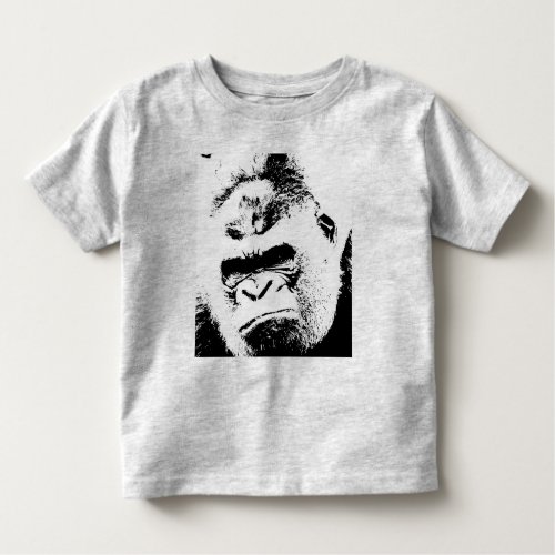 Black  White Pop Art Gorilla Toddler T_shirt