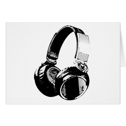 Black  White Pop Art Headphone