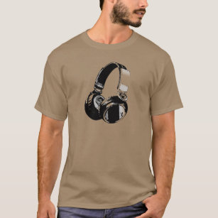 Black & White Pop Art Headphone T-Shirt