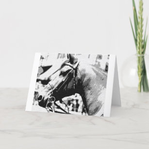 Black & White Pop Art Horse Card