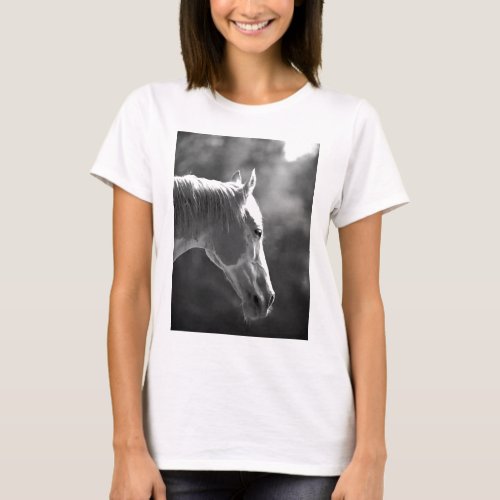 Black  White Pop Art Horse T_Shirt