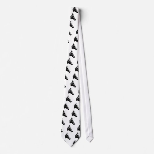 Black  White Pop Art Horse Tie