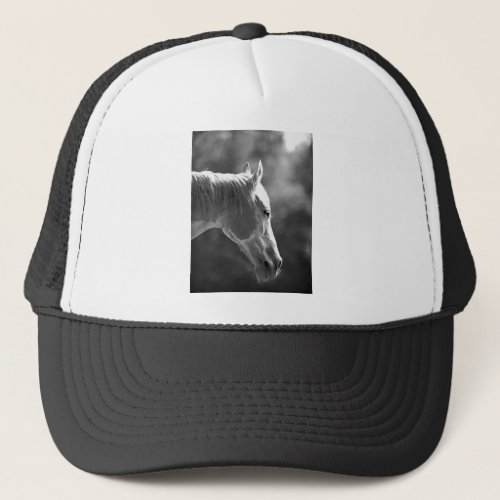 Black  White Pop Art Horse Trucker Hat
