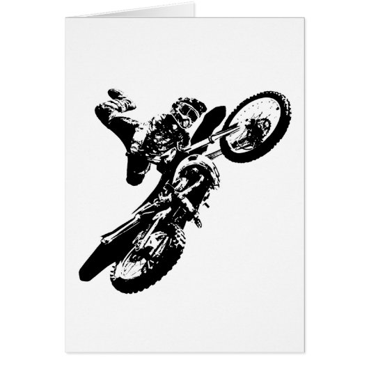 Black White Pop Art Motocross Motorcyle Sport (Front)