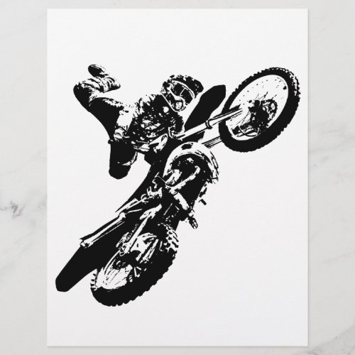 Black White Pop Art Motocross Motorcyle Sport