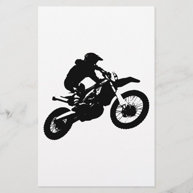 Black White Pop Art Motocross Motorcyle Sport (Front)