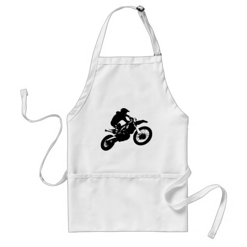 Black White Pop Art Motocross Motorcyle Sport Adult Apron