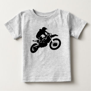 Black White Pop Art Motocross Motorcyle Sport Baby T-Shirt