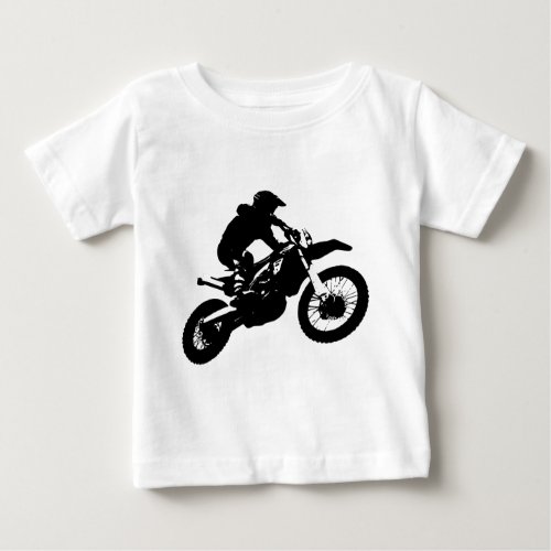 Black White Pop Art Motocross Motorcyle Sport Baby T_Shirt