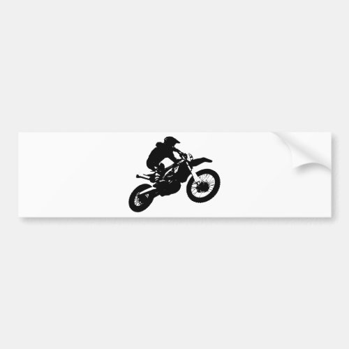 Black White Pop Art Motocross Motorcyle Sport Bumper Sticker