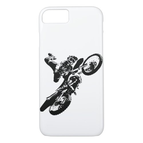 Black White Pop Art Motocross Motorcyle Sport iPhone 87 Case