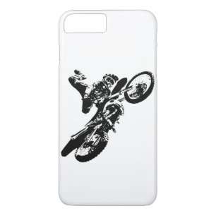 Black White Pop Art Motocross Motorcyle Sport iPhone 8 Plus/7 Plus Case