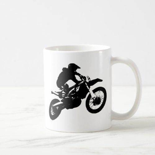 Black White Pop Art Motocross Motorcyle Sport Coffee Mug
