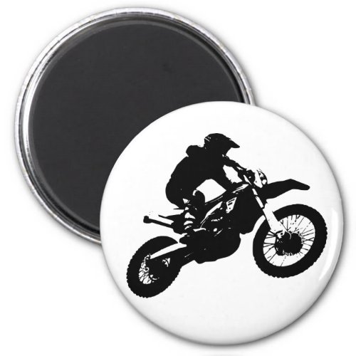 Black White Pop Art Motocross Motorcyle Sport Magnet