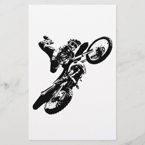 Black White Pop Art Motocross Motorcyle Sport Stationery