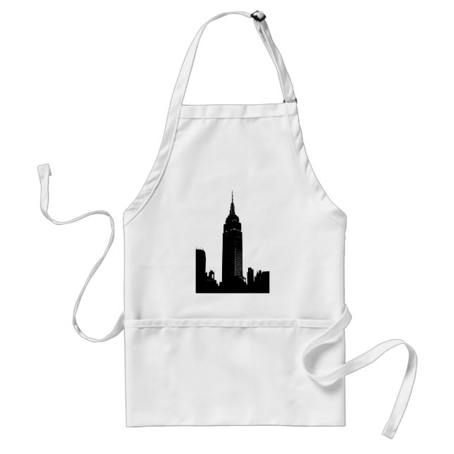 Black & White Pop Art New York Adult Apron (Front)