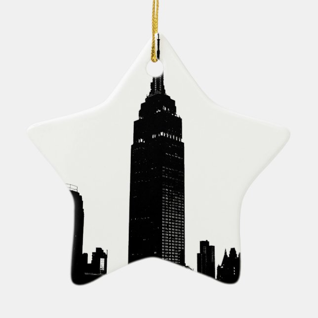 Black & White Pop Art New York Ceramic Ornament (Front)