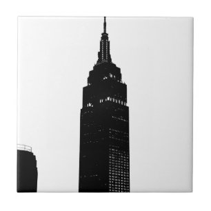Black & White Pop Art New York Ceramic Tile