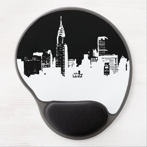 Black  White Pop Art New York City Gel Mousepad