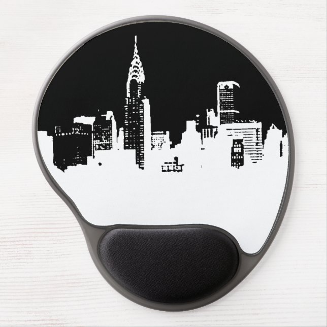 Black & White Pop Art New York City Gel Mousepad (Front)