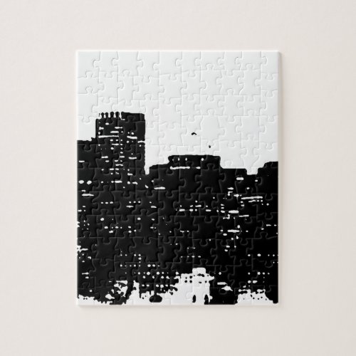 Black White Pop Art New York City Jigsaw Puzzle