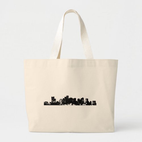 Black White Pop Art New York City Large Tote Bag