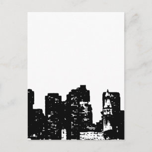 Black White Pop Art New York City Postcard