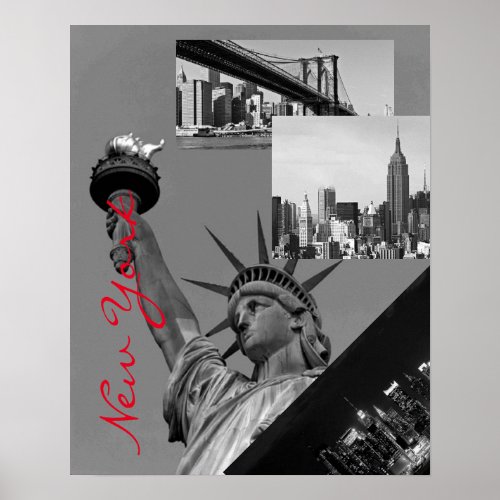 Black  White Pop Art New York City Poster