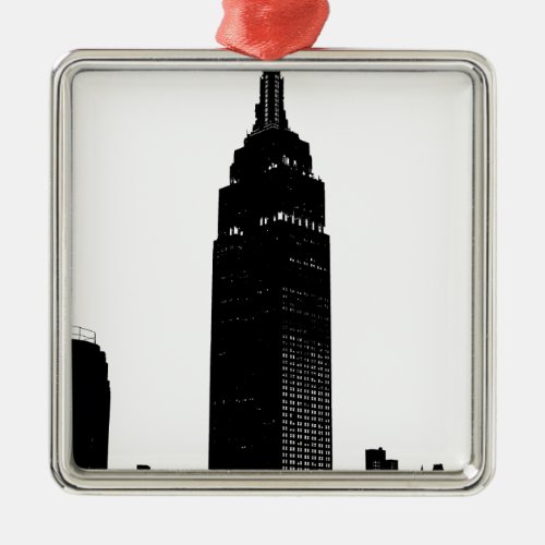 Black  White Pop Art New York Metal Ornament