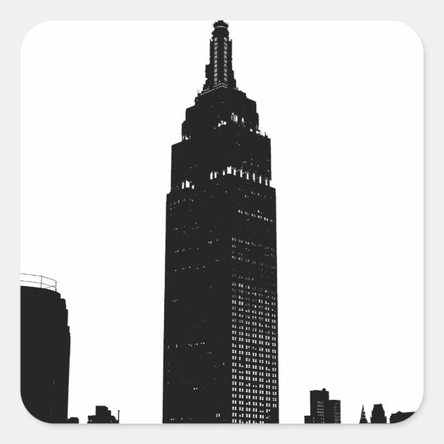 Black & White Pop Art New York Square Sticker (Front)