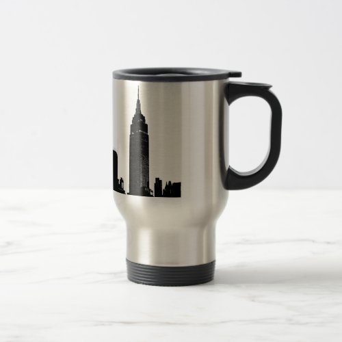 Black  White Pop Art New York Travel Mug