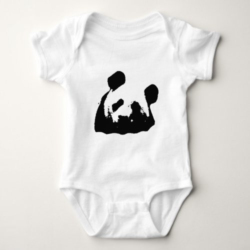 Black White Pop Art Panda Baby Bodysuit