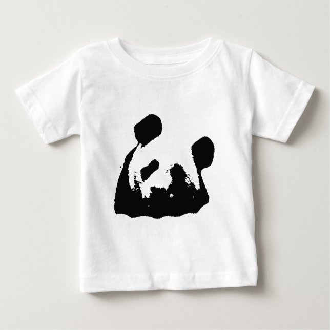 Black White Pop Art Panda Baby T-Shirt (Front)